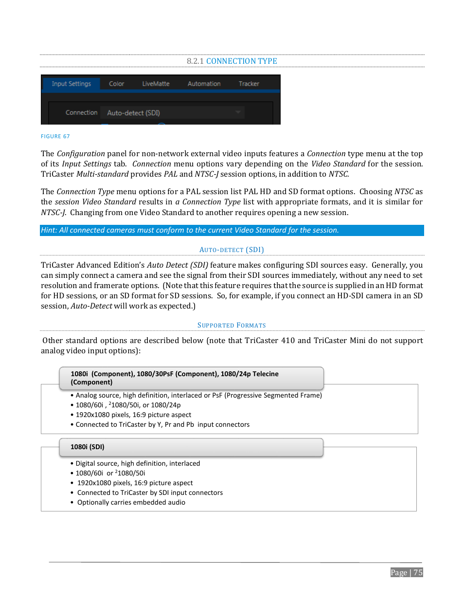 1 connection type | NewTek TriCaster Advanced Edition User Guide User Manual | Page 87 / 342