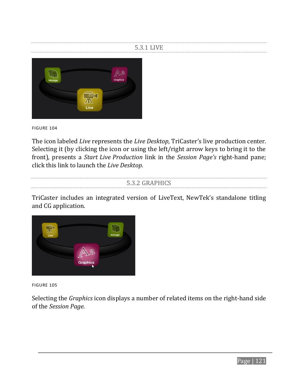 1 live, 2 graphics | NewTek TriCaster 8000 User Manual | Page 137 / 529