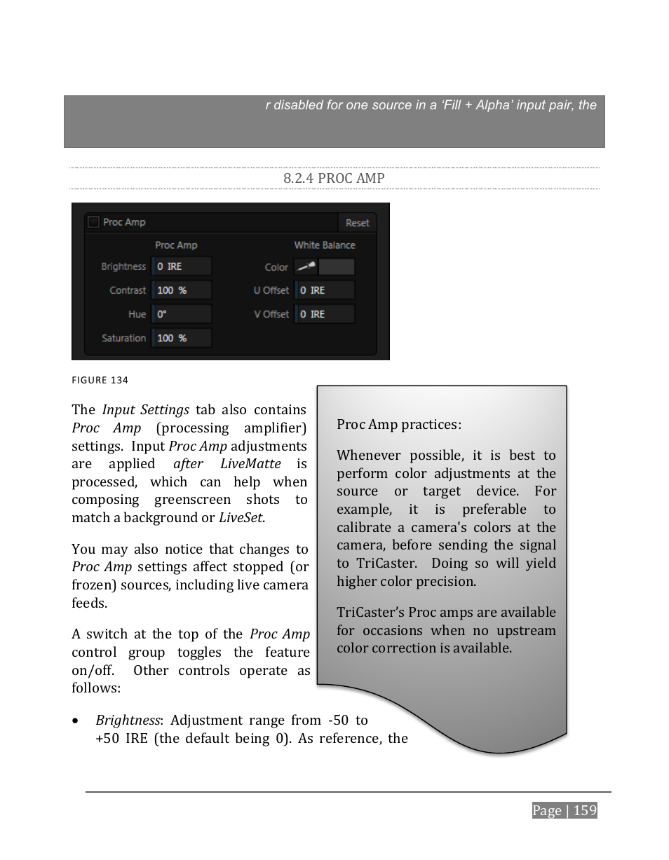 4 proc amp | NewTek TriCaster 8000 User Manual | Page 175 / 529