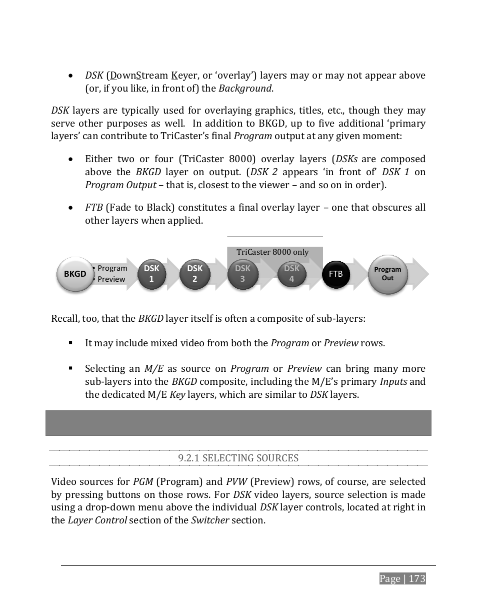 1 selecting sources | NewTek TriCaster 8000 User Manual | Page 189 / 529