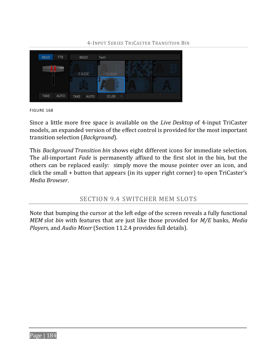 Ection, Witcher, Slots | NewTek TriCaster 8000 User Manual | Page 200 / 529