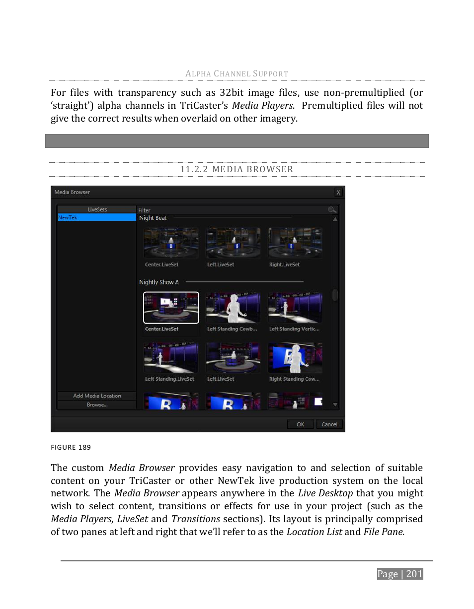 2 media browser | NewTek TriCaster 8000 User Manual | Page 217 / 529