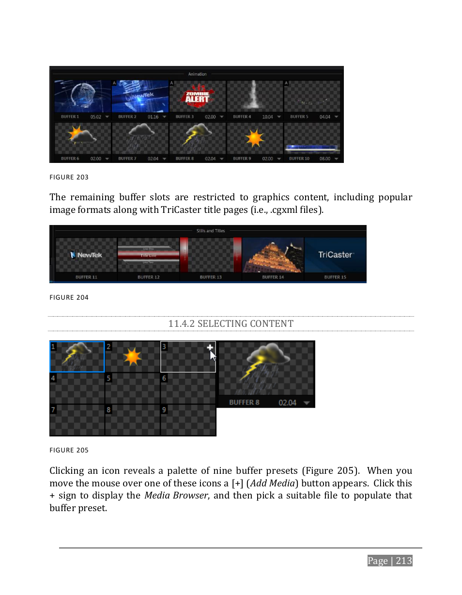 2 selecting content | NewTek TriCaster 8000 User Manual | Page 229 / 529