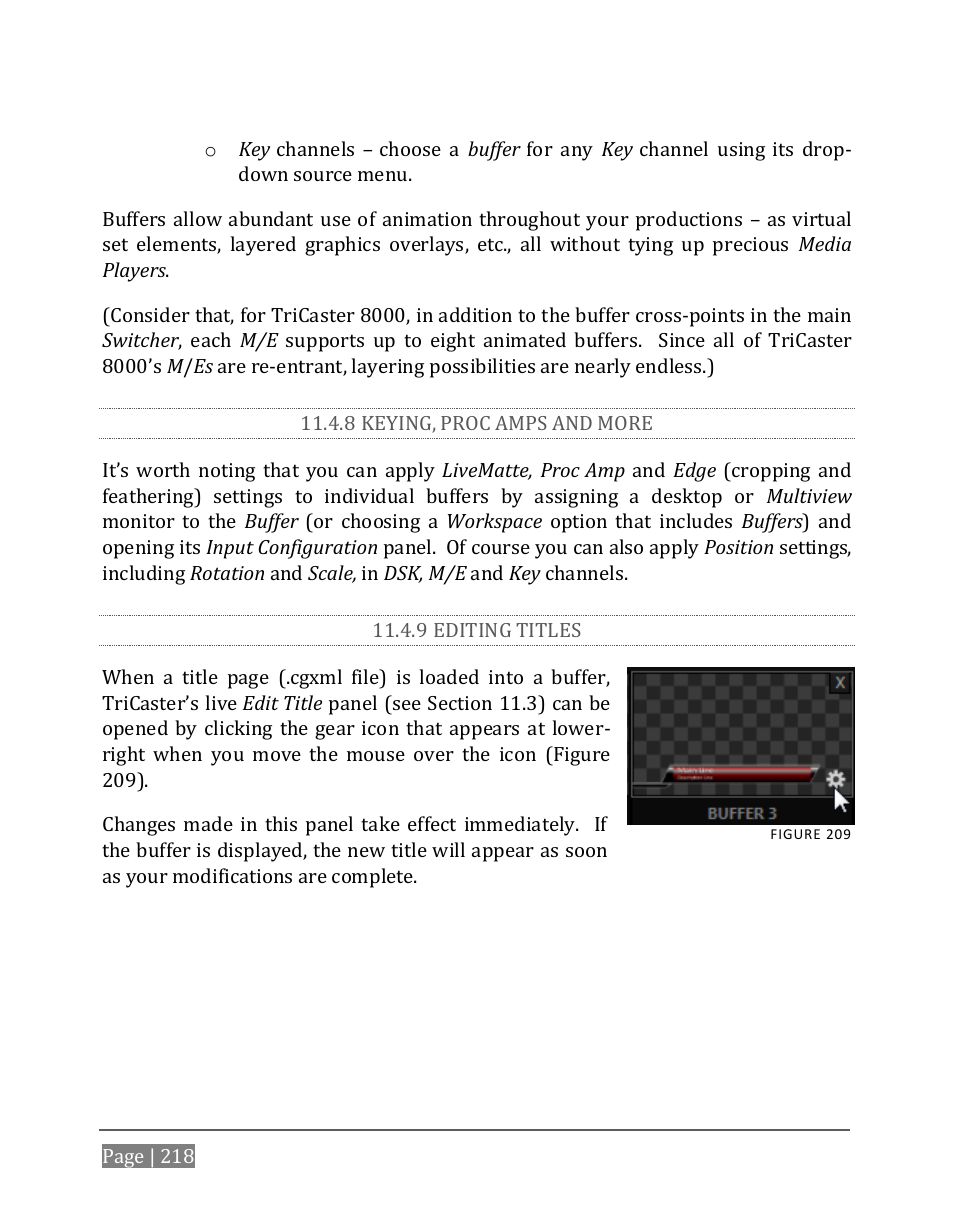 8 keying, proc amps and more, 9 editing titles | NewTek TriCaster 8000 User Manual | Page 234 / 529