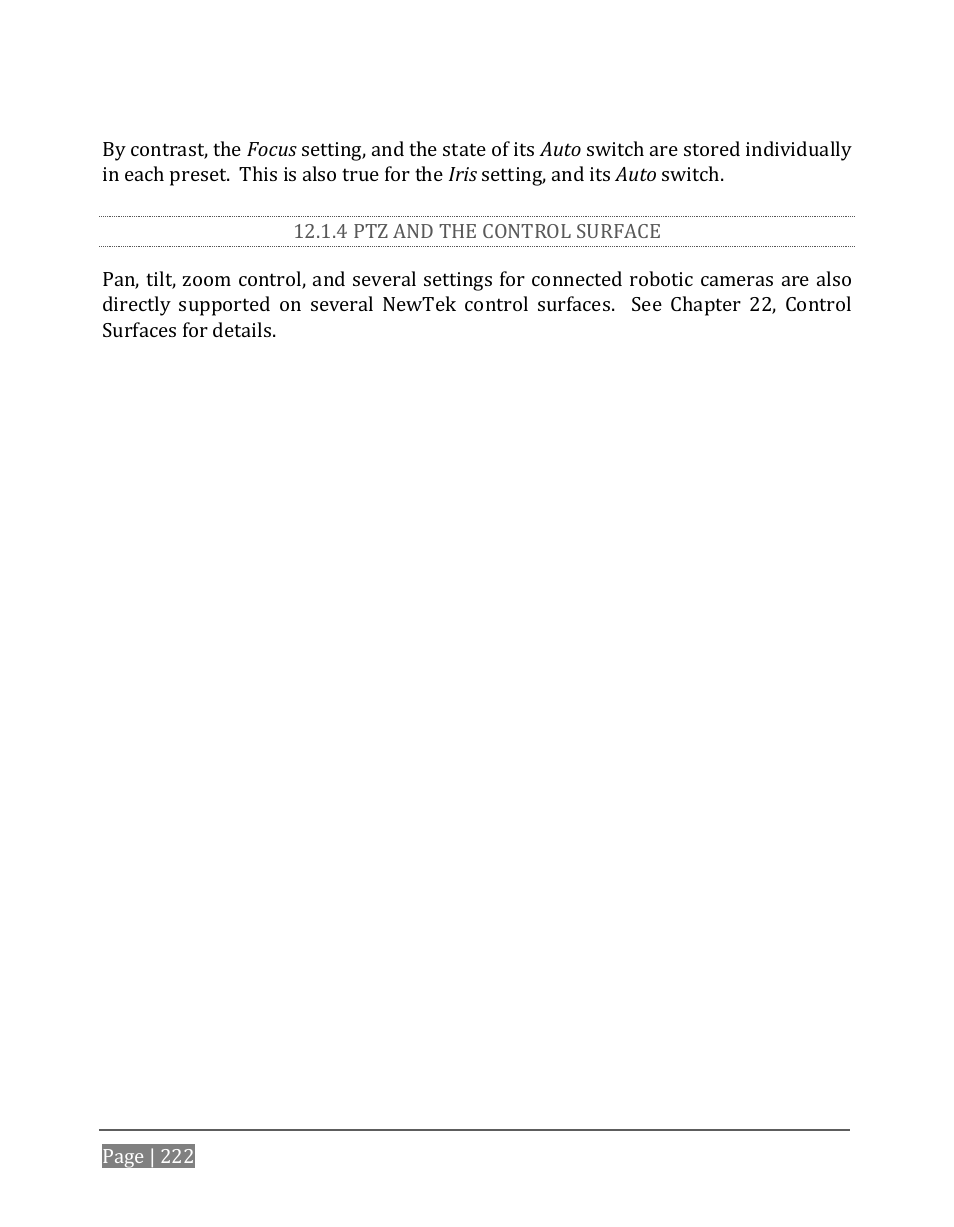 4 ptz and the control surface | NewTek TriCaster 8000 User Manual | Page 238 / 529