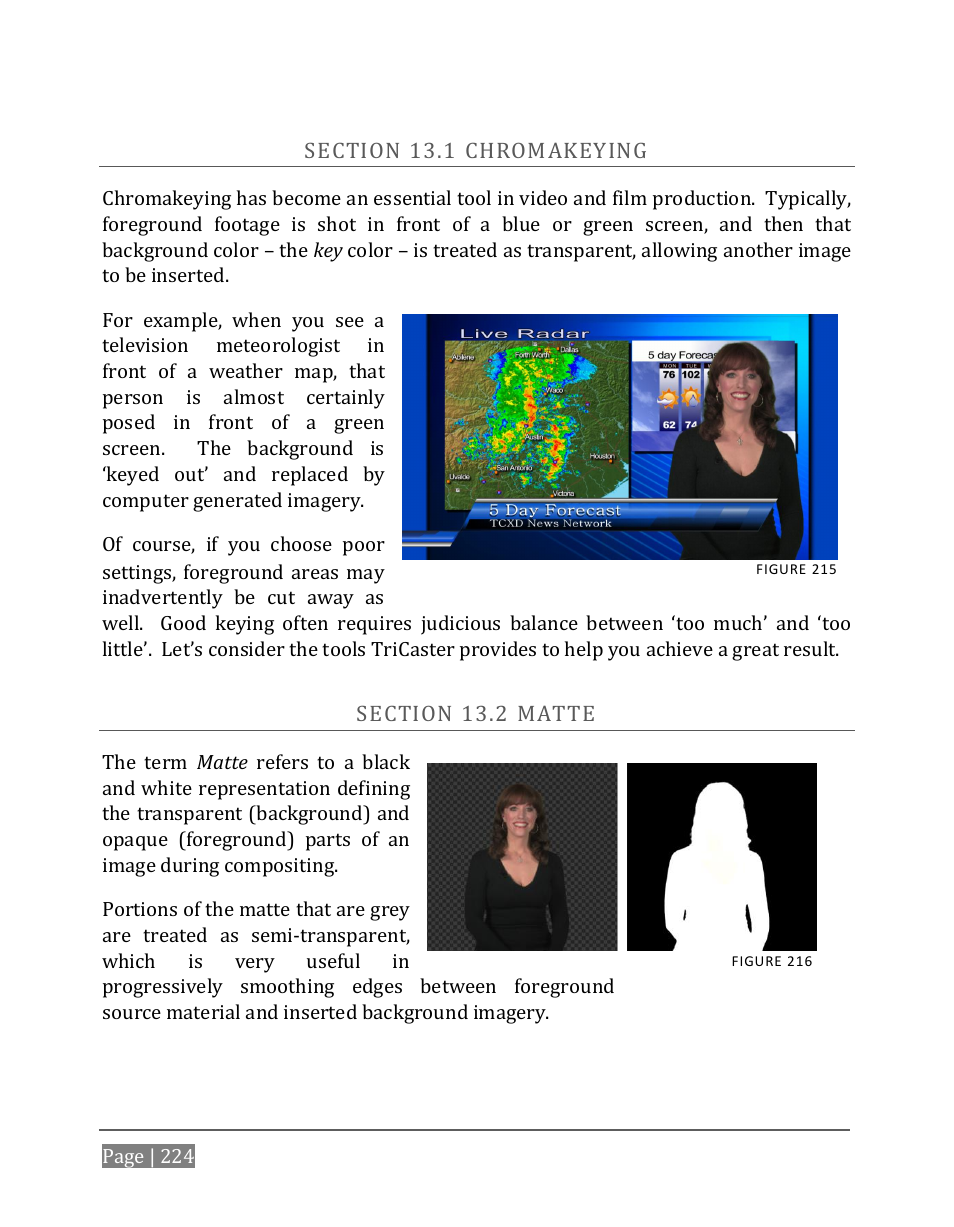 Ection, Hromakeying, Atte | NewTek TriCaster 8000 User Manual | Page 240 / 529