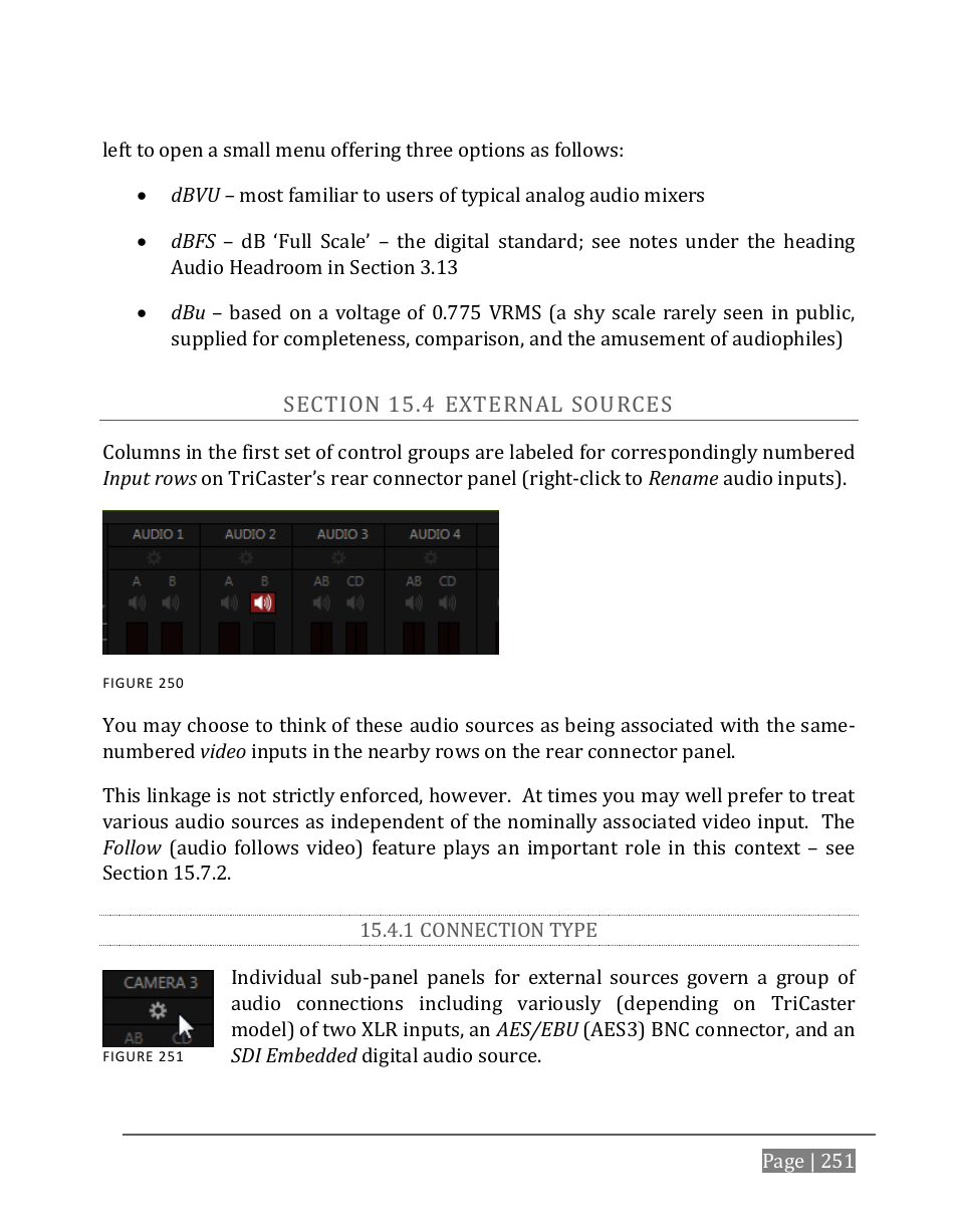 Ection, Xternal, Ources | 1 connection type | NewTek TriCaster 8000 User Manual | Page 267 / 529