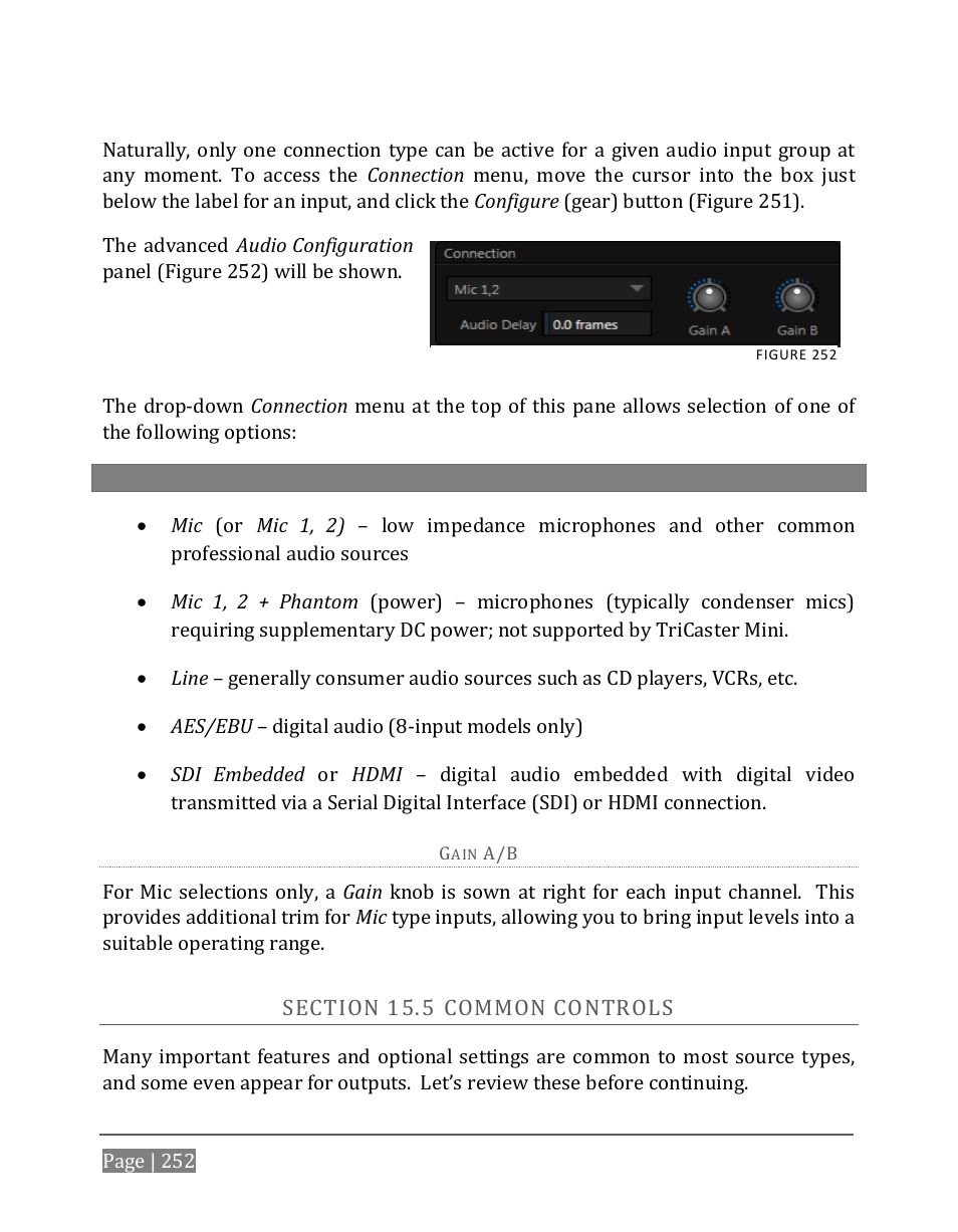 Ection, Ommon, Ontrols | NewTek TriCaster 8000 User Manual | Page 268 / 529