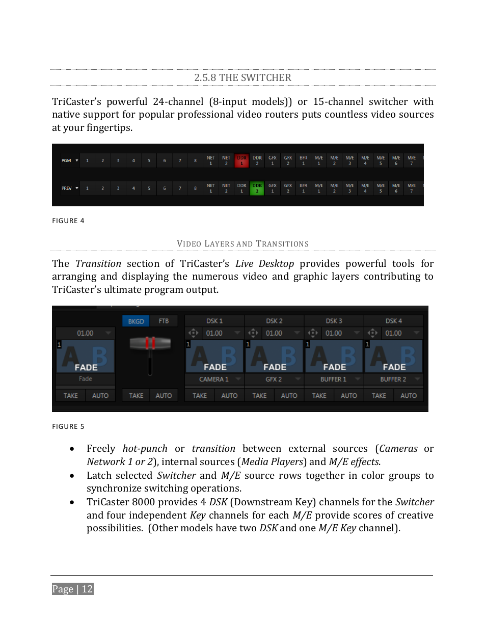 8 the switcher | NewTek TriCaster 8000 User Manual | Page 28 / 529