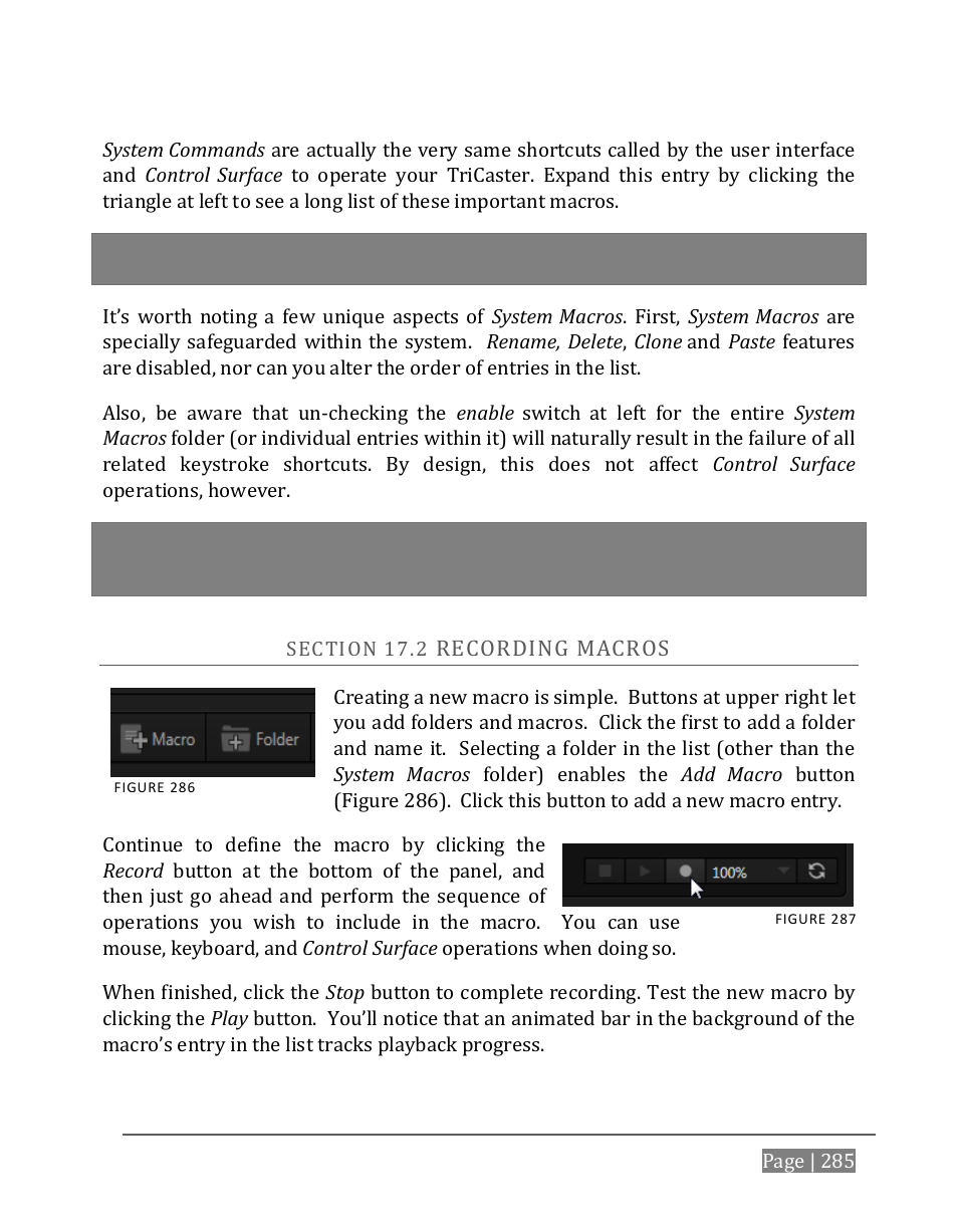 Ection, Ecording, Acros | NewTek TriCaster 8000 User Manual | Page 301 / 529