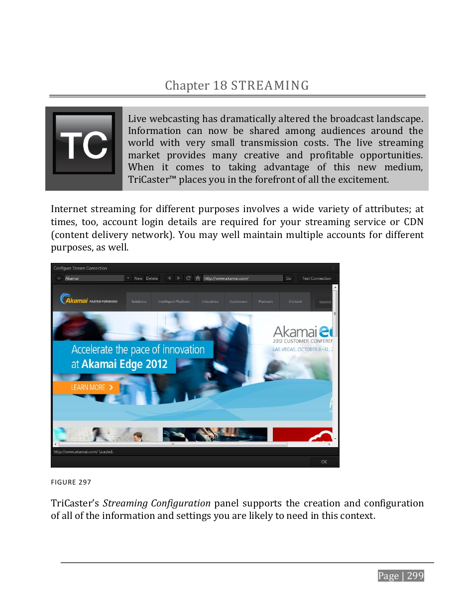 Streaming, Chapter 18, Ee chapter 18) | Streaming chapter 18 | NewTek TriCaster 8000 User Manual | Page 315 / 529