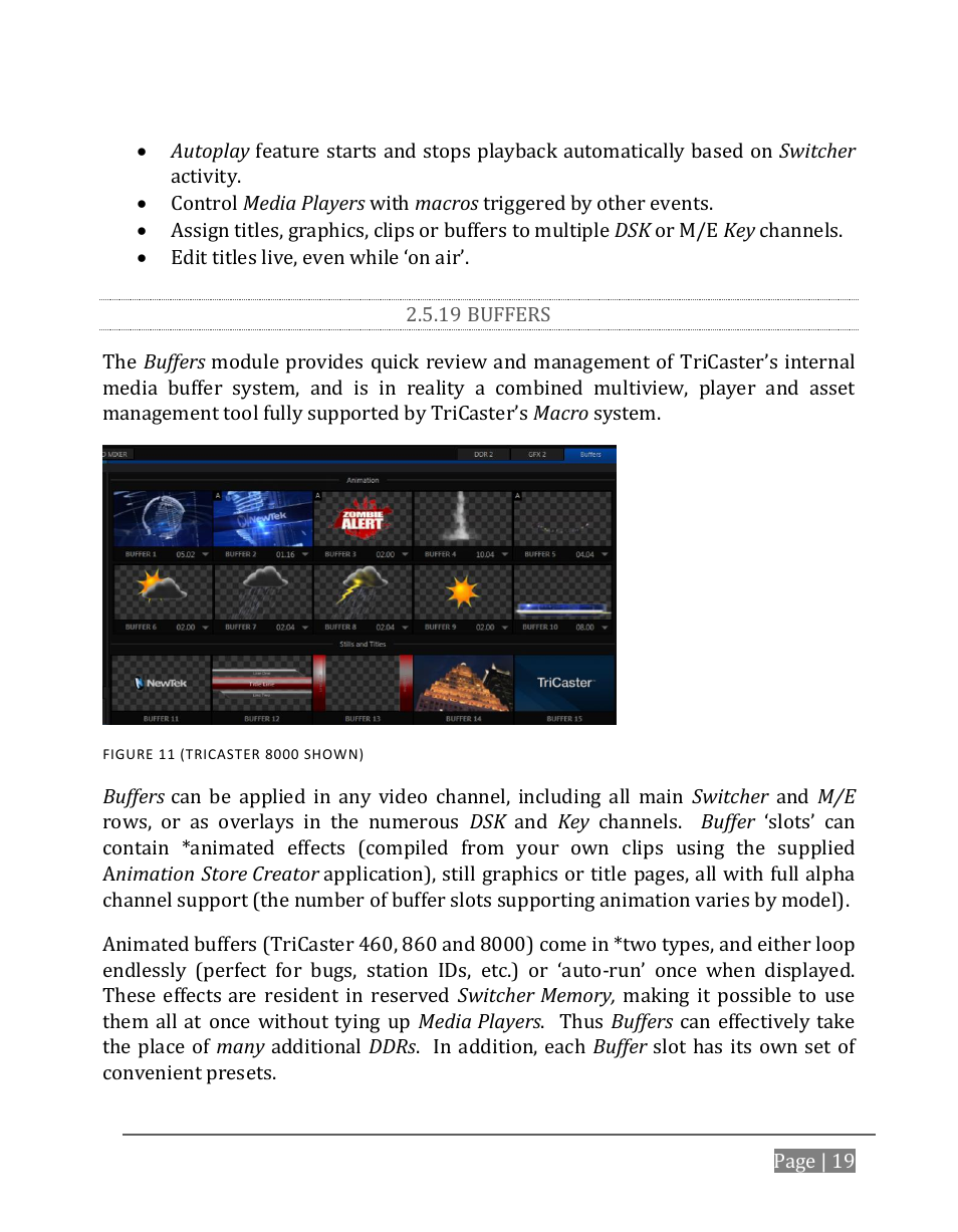 19 buffers | NewTek TriCaster 8000 User Manual | Page 35 / 529