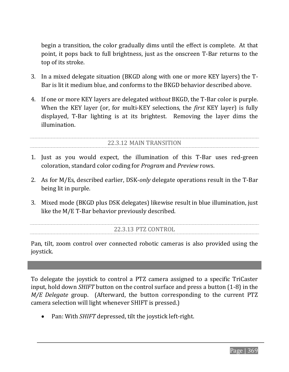 12 main transition, 13 ptz control | NewTek TriCaster 8000 User Manual | Page 385 / 529