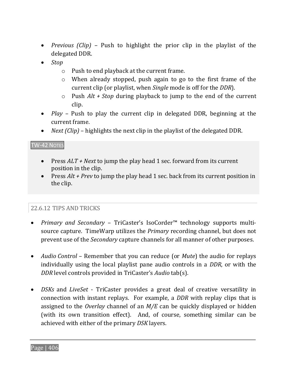 12 tips and tricks | NewTek TriCaster 8000 User Manual | Page 422 / 529