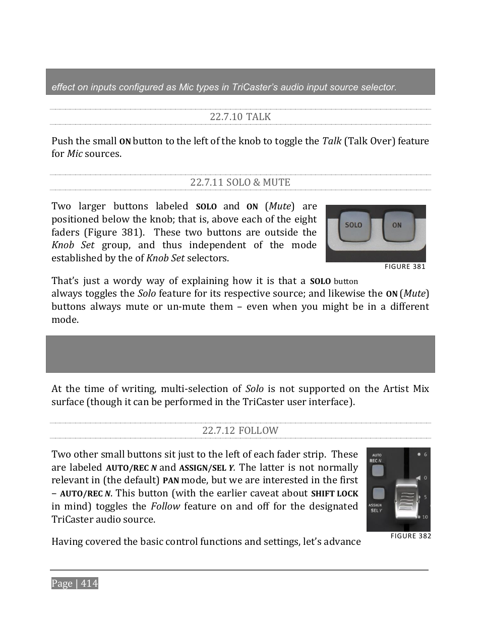 10 talk, 11 solo & mute, 12 follow | NewTek TriCaster 8000 User Manual | Page 430 / 529