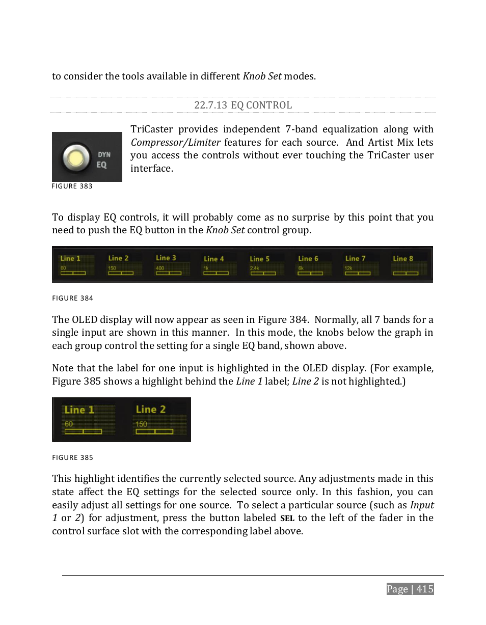 13 eq control | NewTek TriCaster 8000 User Manual | Page 431 / 529