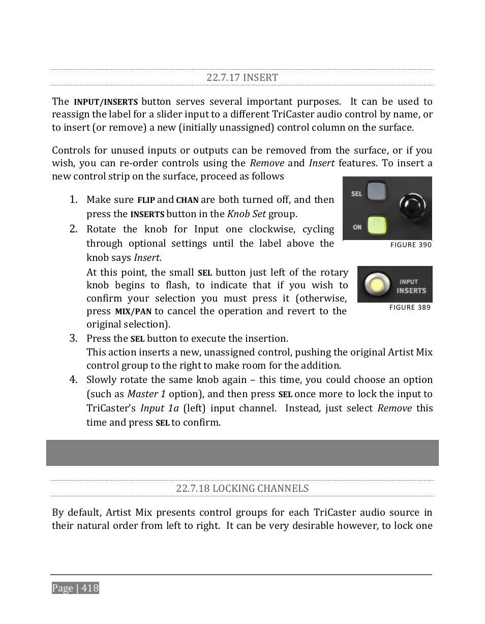 17 insert, 18 locking channels | NewTek TriCaster 8000 User Manual | Page 434 / 529