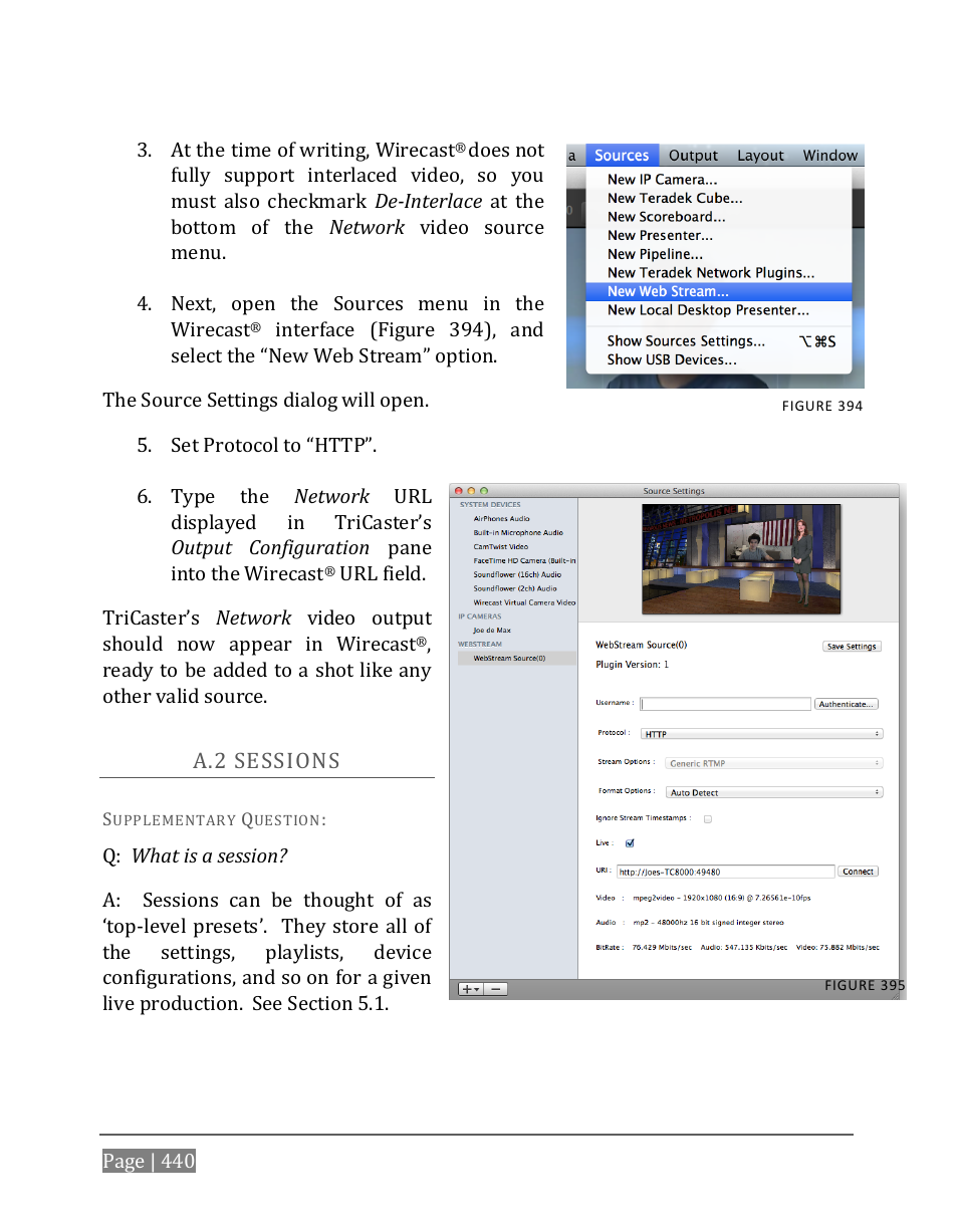 Essions | NewTek TriCaster 8000 User Manual | Page 456 / 529