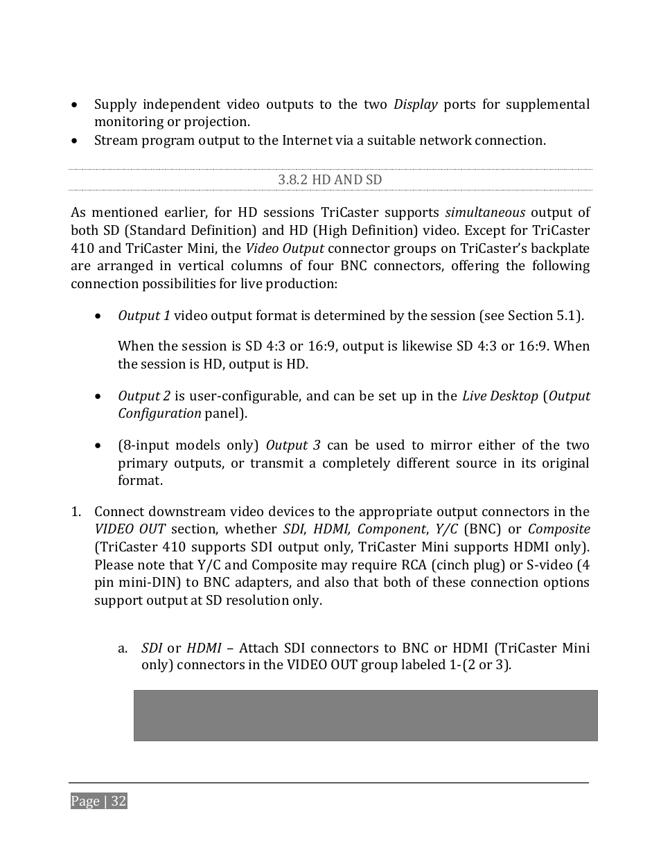 2 hd and sd | NewTek TriCaster 8000 User Manual | Page 48 / 529