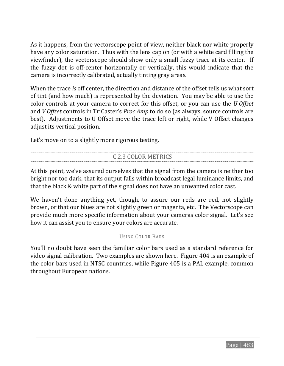 C.2.3, Color metrics | NewTek TriCaster 8000 User Manual | Page 499 / 529