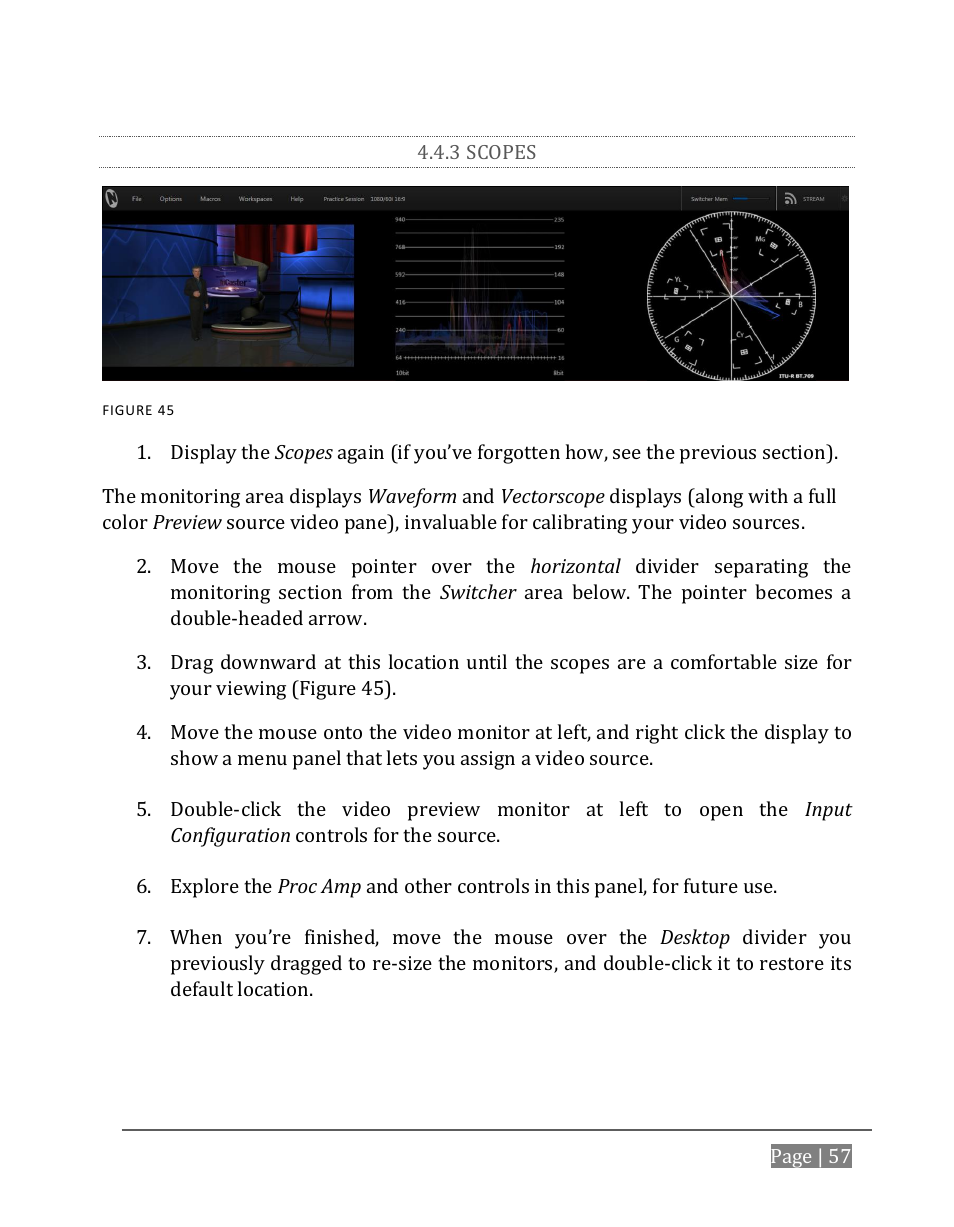 3 scopes | NewTek TriCaster 8000 User Manual | Page 73 / 529