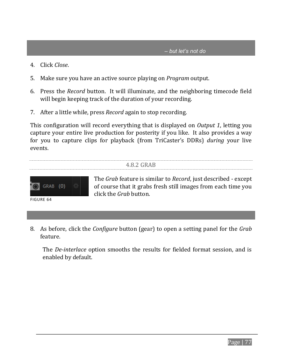 2 grab | NewTek TriCaster 8000 User Manual | Page 93 / 529