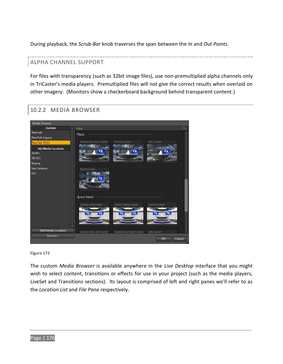 Media browser | NewTek TriCaster 855 User Manual | Page 192 / 368