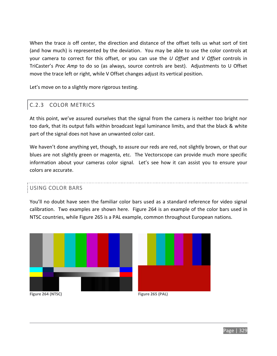 C.2.3, Color metrics | NewTek TriCaster 855 User Manual | Page 345 / 368