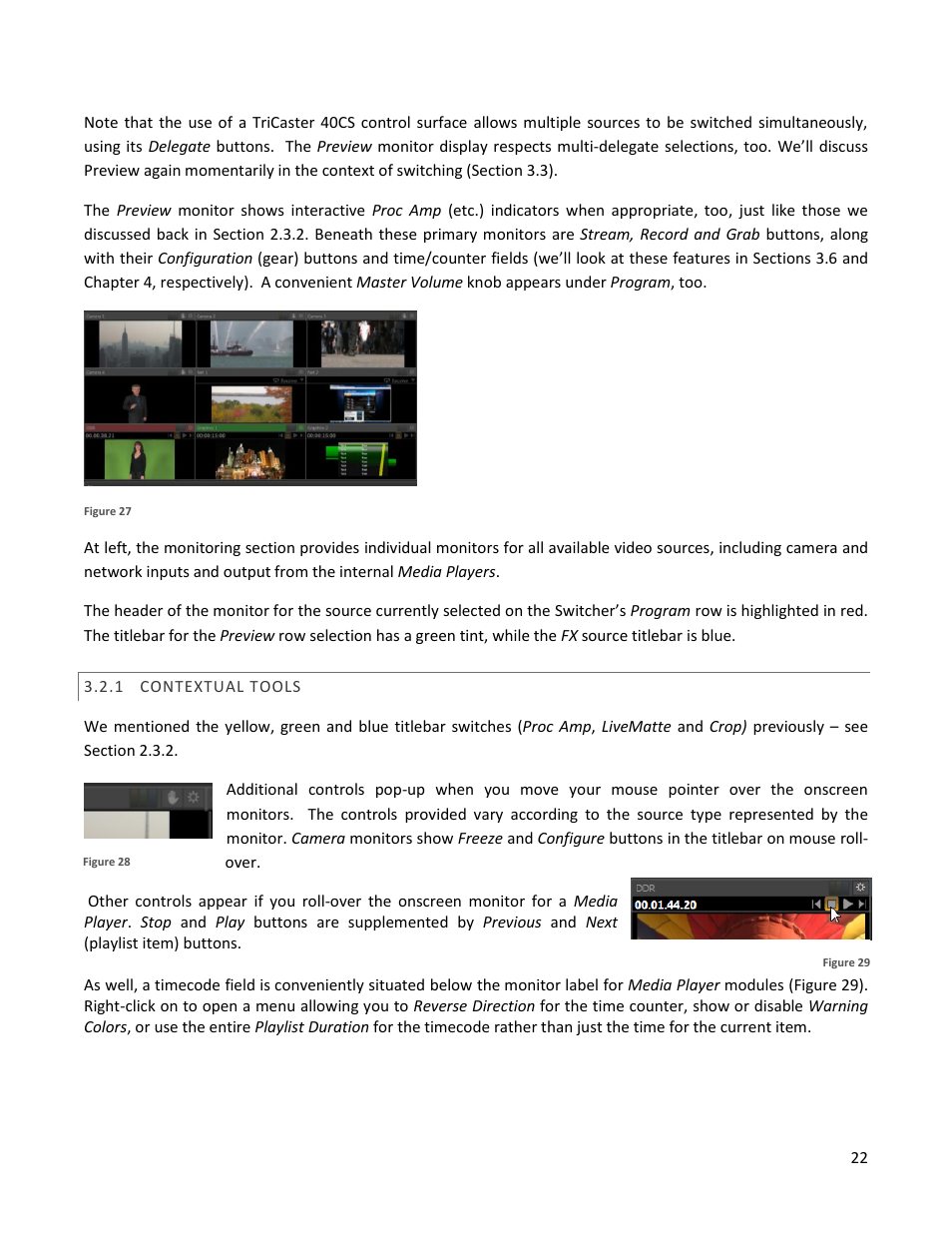 1 contextual tools, Contextual tools | NewTek TriCaster 40 User Manual | Page 24 / 80