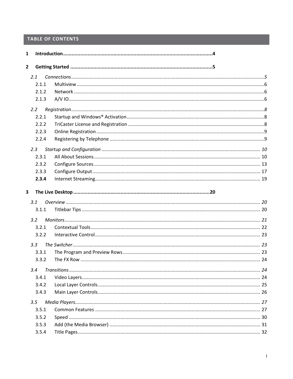 NewTek TriCaster 40 User Manual | Page 3 / 80