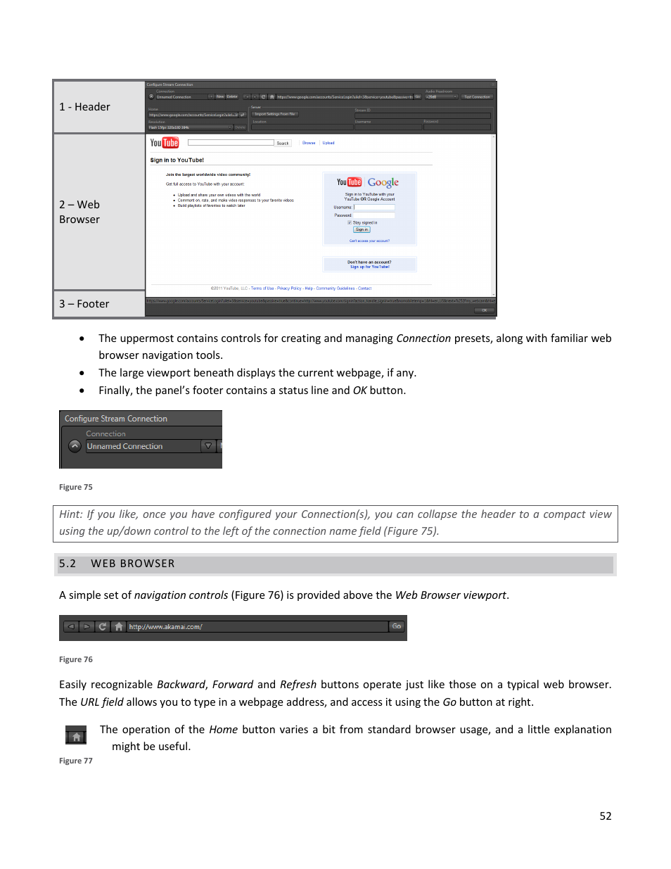 2 web browser, Web browser | NewTek TriCaster 40 User Manual | Page 54 / 80