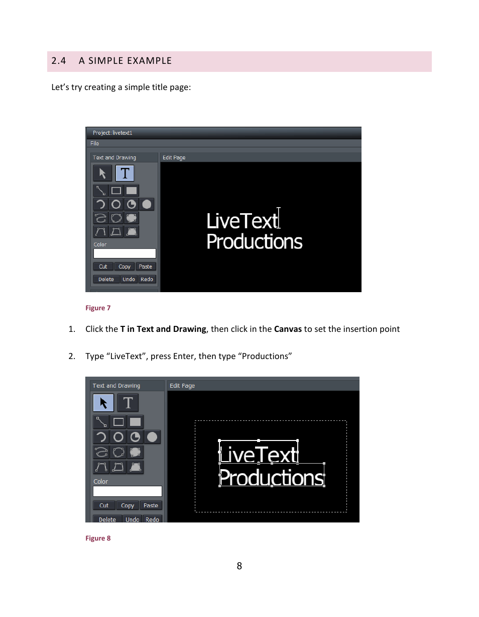 A simple example | NewTek LiveText User Manual | Page 15 / 101