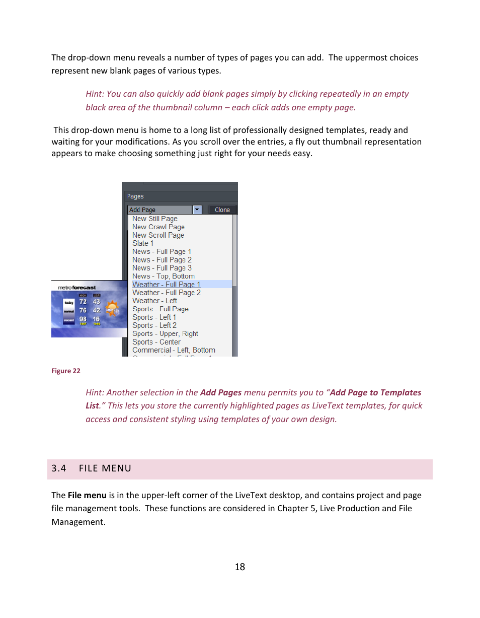 File menu | NewTek LiveText User Manual | Page 25 / 101