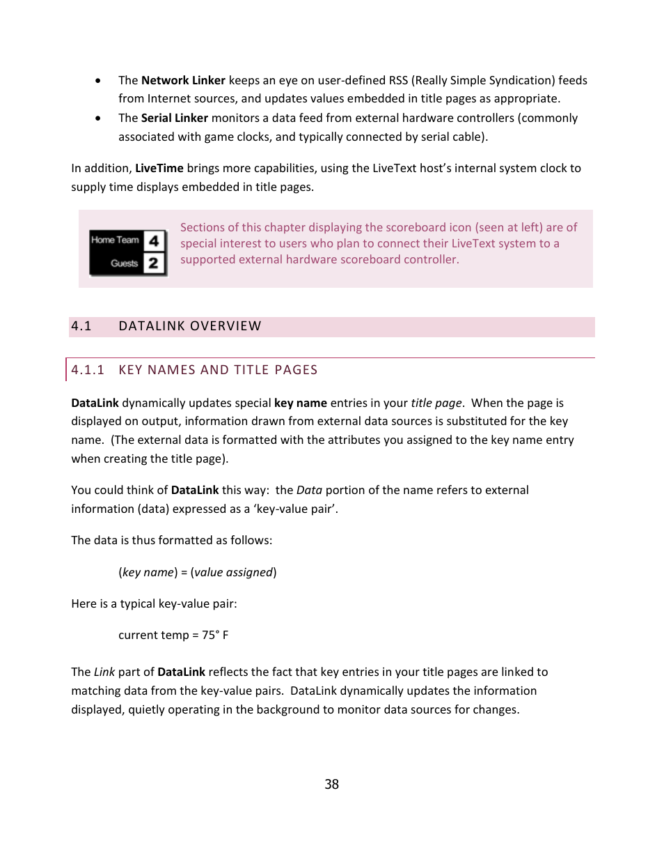 Datalink overview | NewTek LiveText User Manual | Page 45 / 101