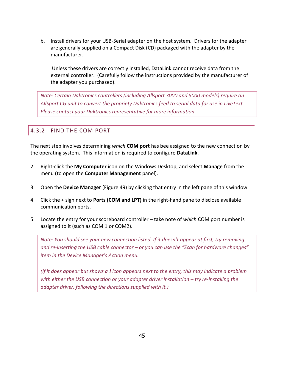 Find the com port | NewTek LiveText User Manual | Page 52 / 101