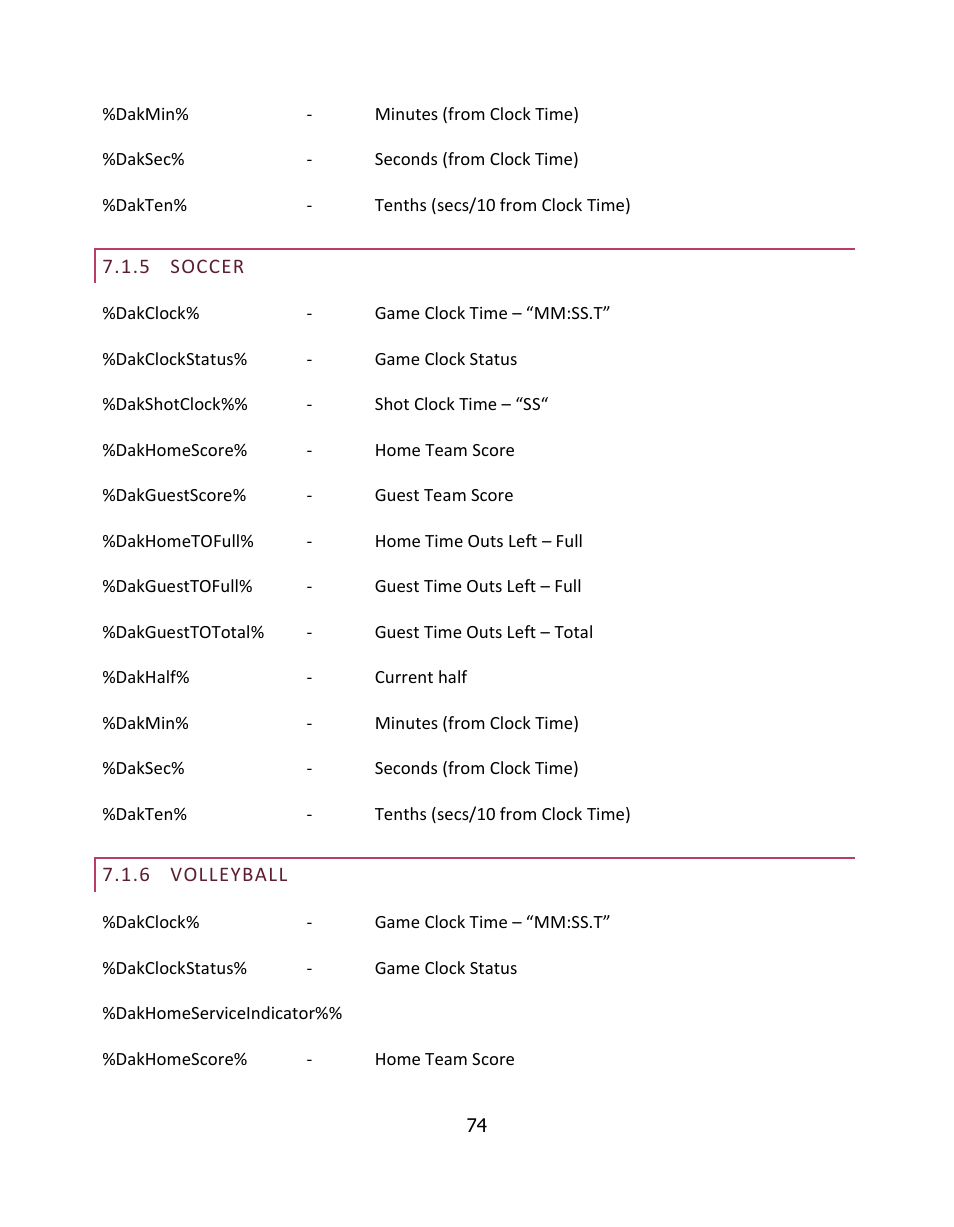 Soccer, Volleyball | NewTek LiveText User Manual | Page 81 / 101