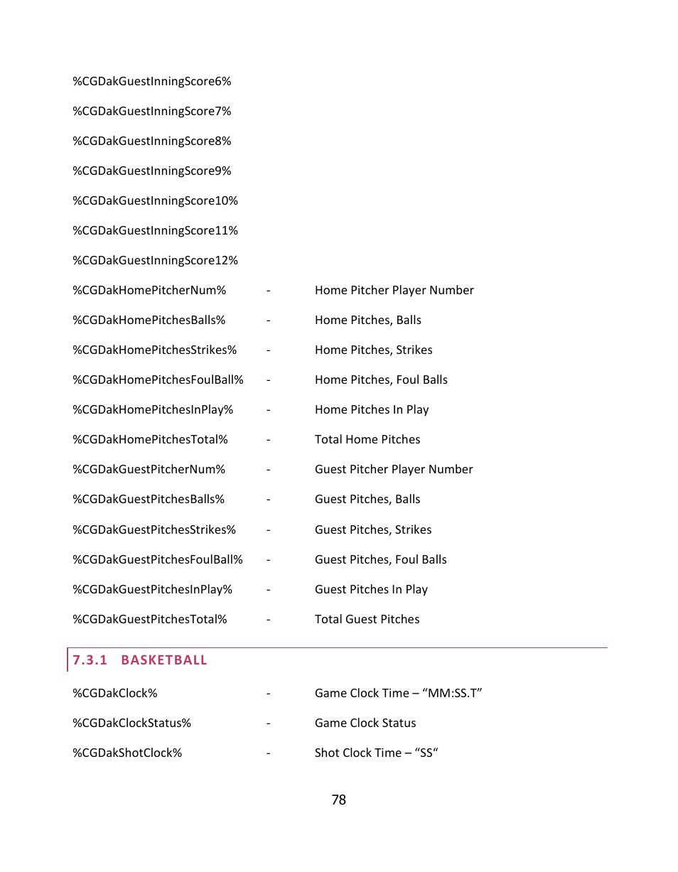 Basketball | NewTek LiveText User Manual | Page 85 / 101