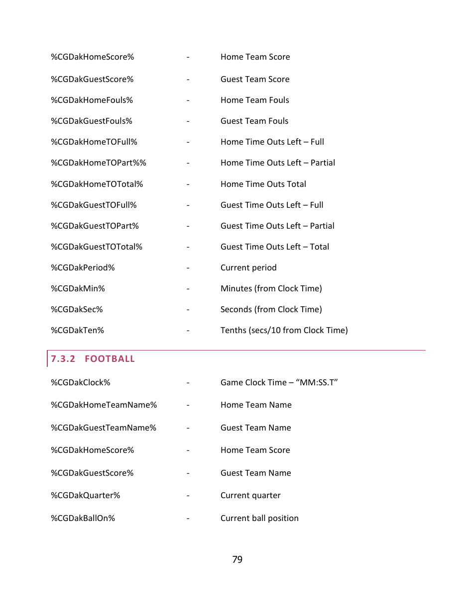 Football | NewTek LiveText User Manual | Page 86 / 101