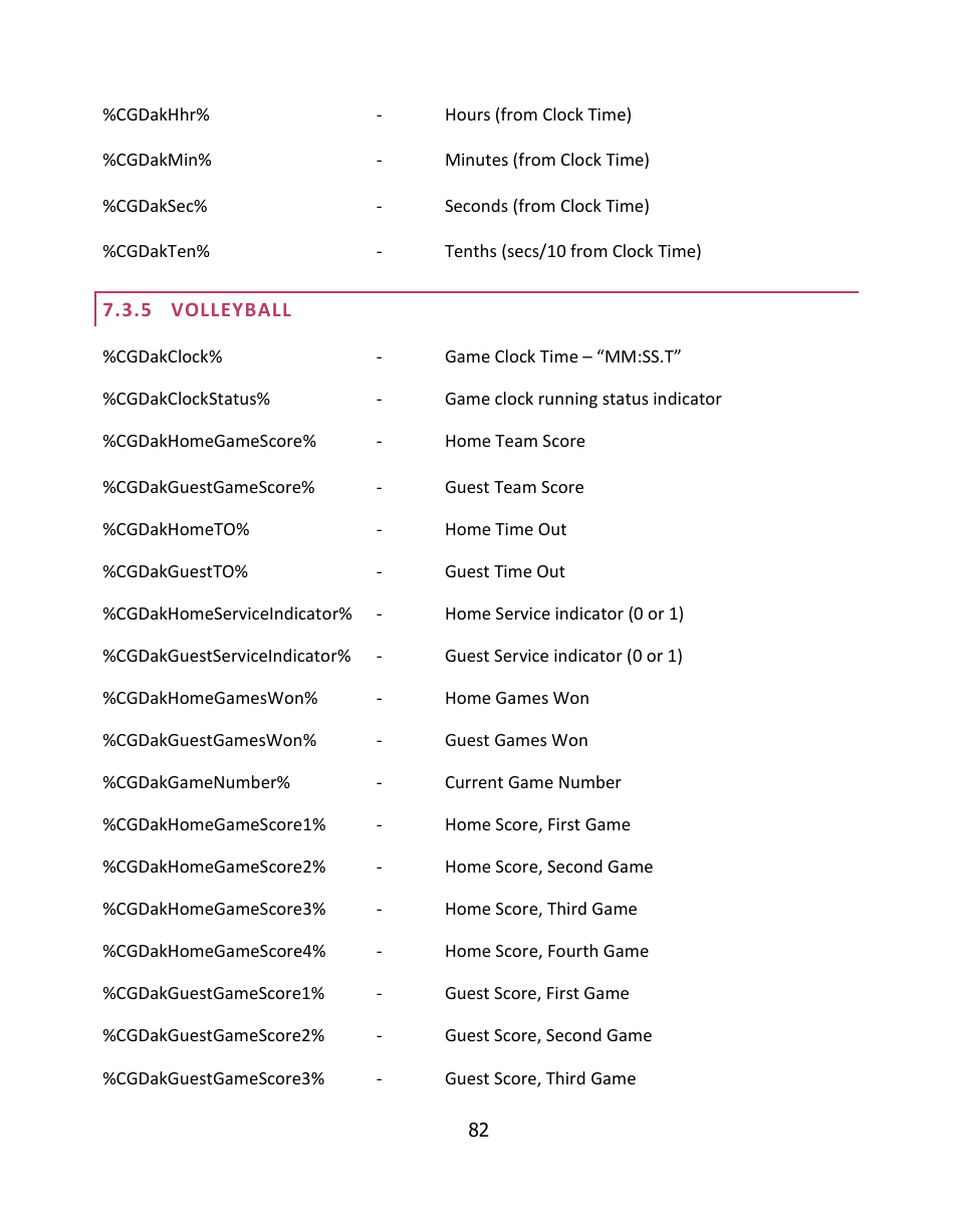 Volleyball | NewTek LiveText User Manual | Page 89 / 101