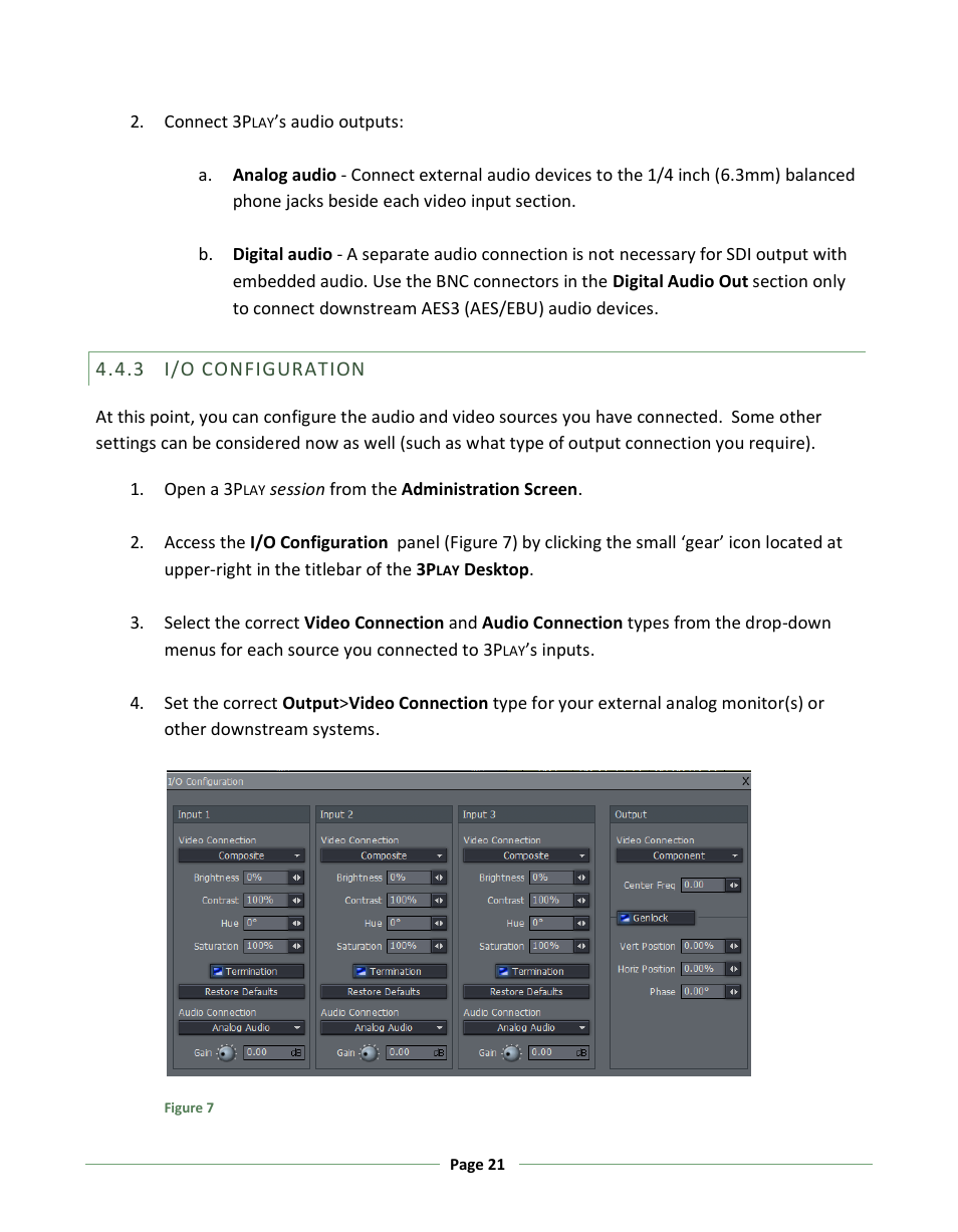 I/o configuration | NewTek 3Play 330 User Manual | Page 27 / 107