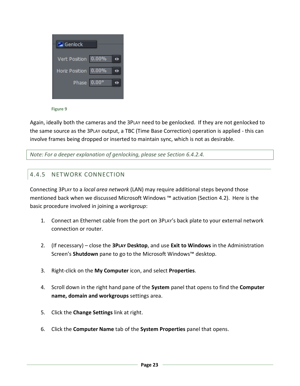 Network connection | NewTek 3Play 330 User Manual | Page 29 / 107