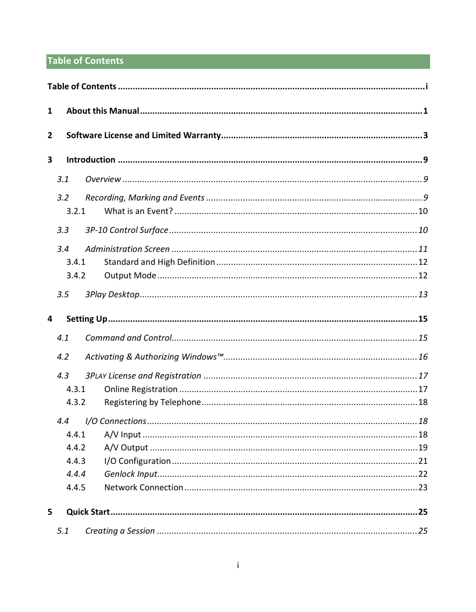 NewTek 3Play 330 User Manual | Page 3 / 107