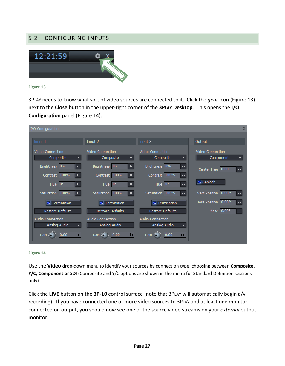 Configuring inputs | NewTek 3Play 330 User Manual | Page 33 / 107