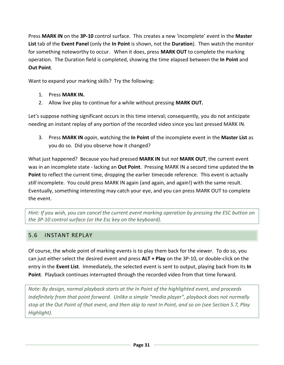 Instant replay | NewTek 3Play 330 User Manual | Page 37 / 107