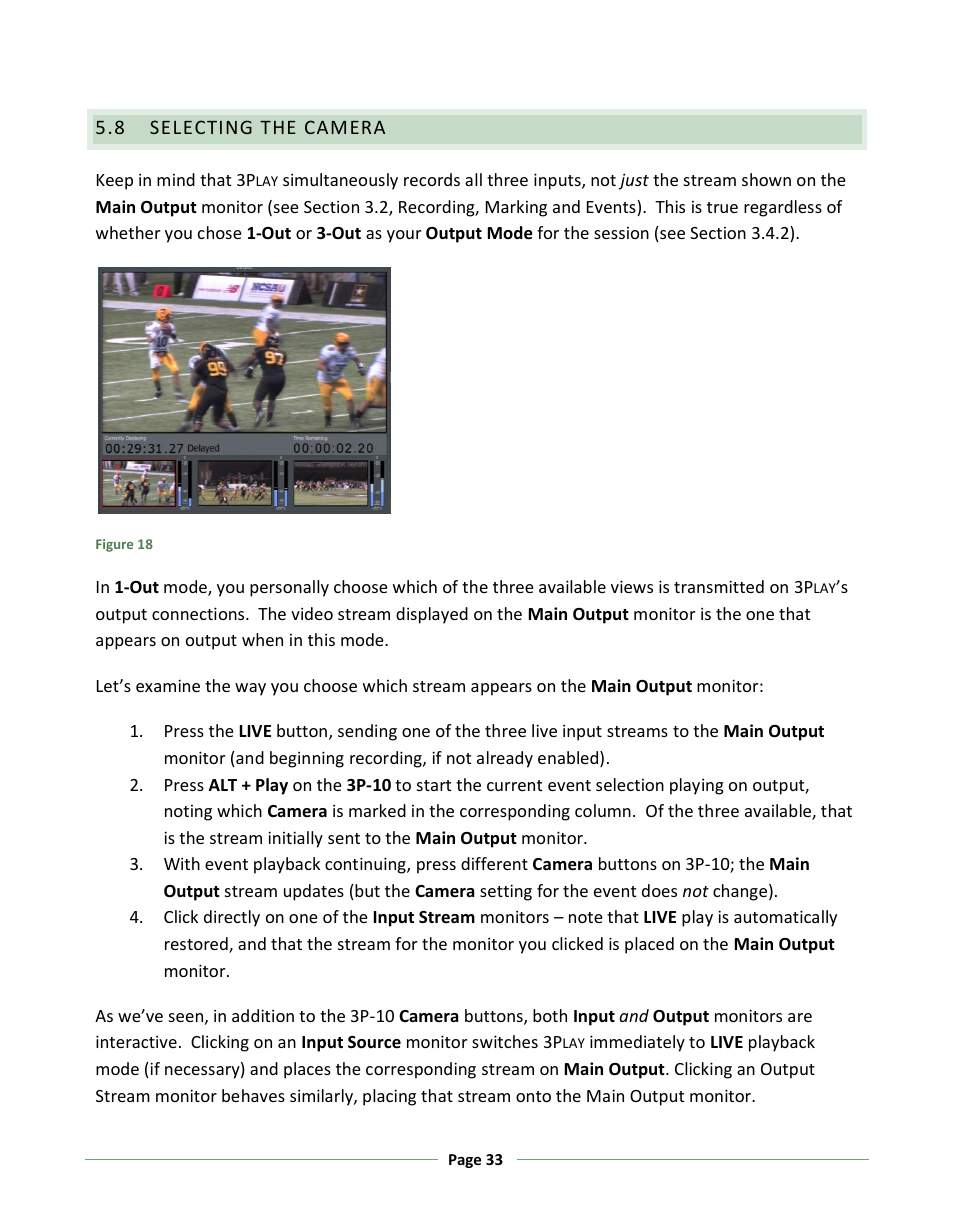 Selecting the camera | NewTek 3Play 330 User Manual | Page 39 / 107