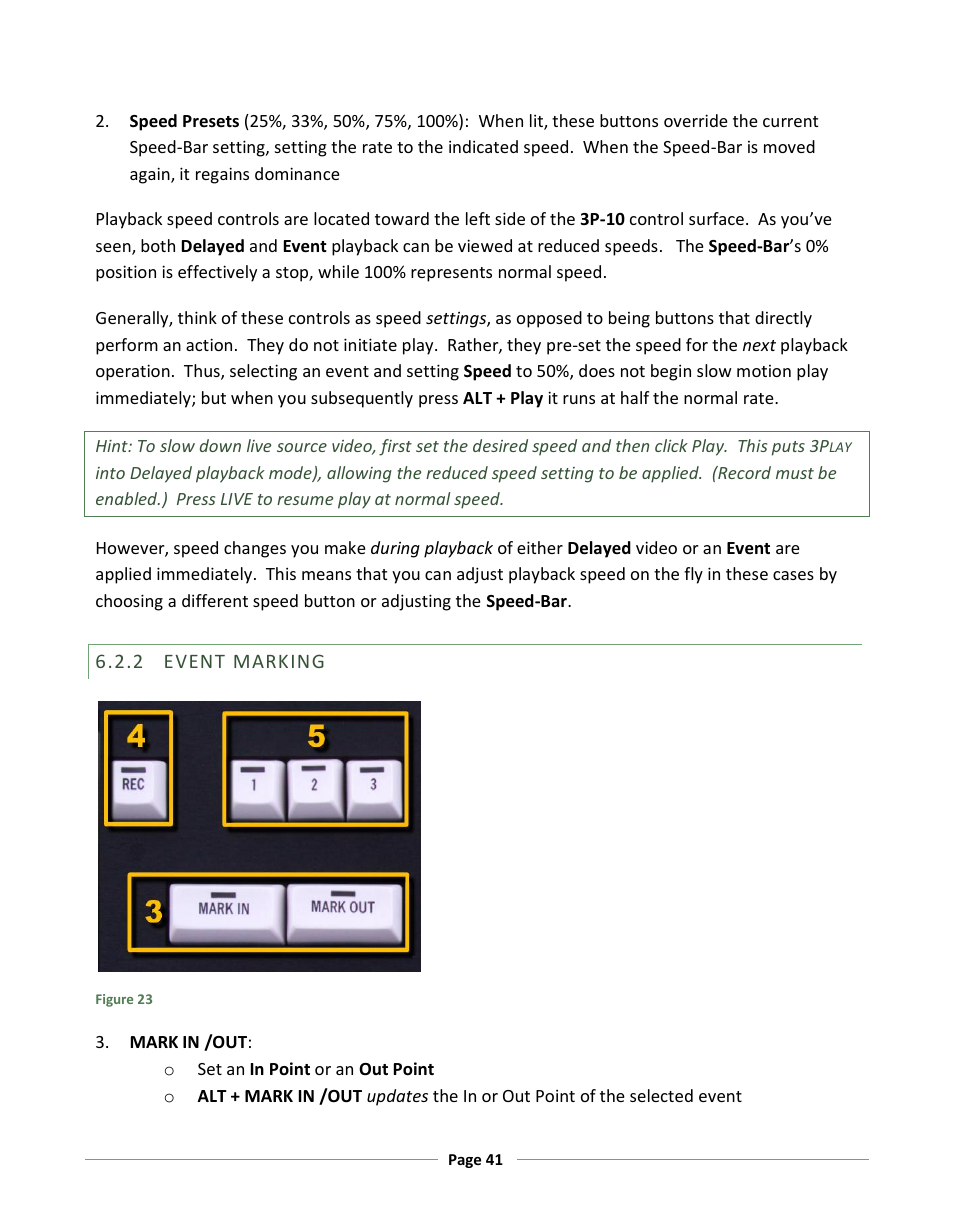 Event marking | NewTek 3Play 330 User Manual | Page 47 / 107