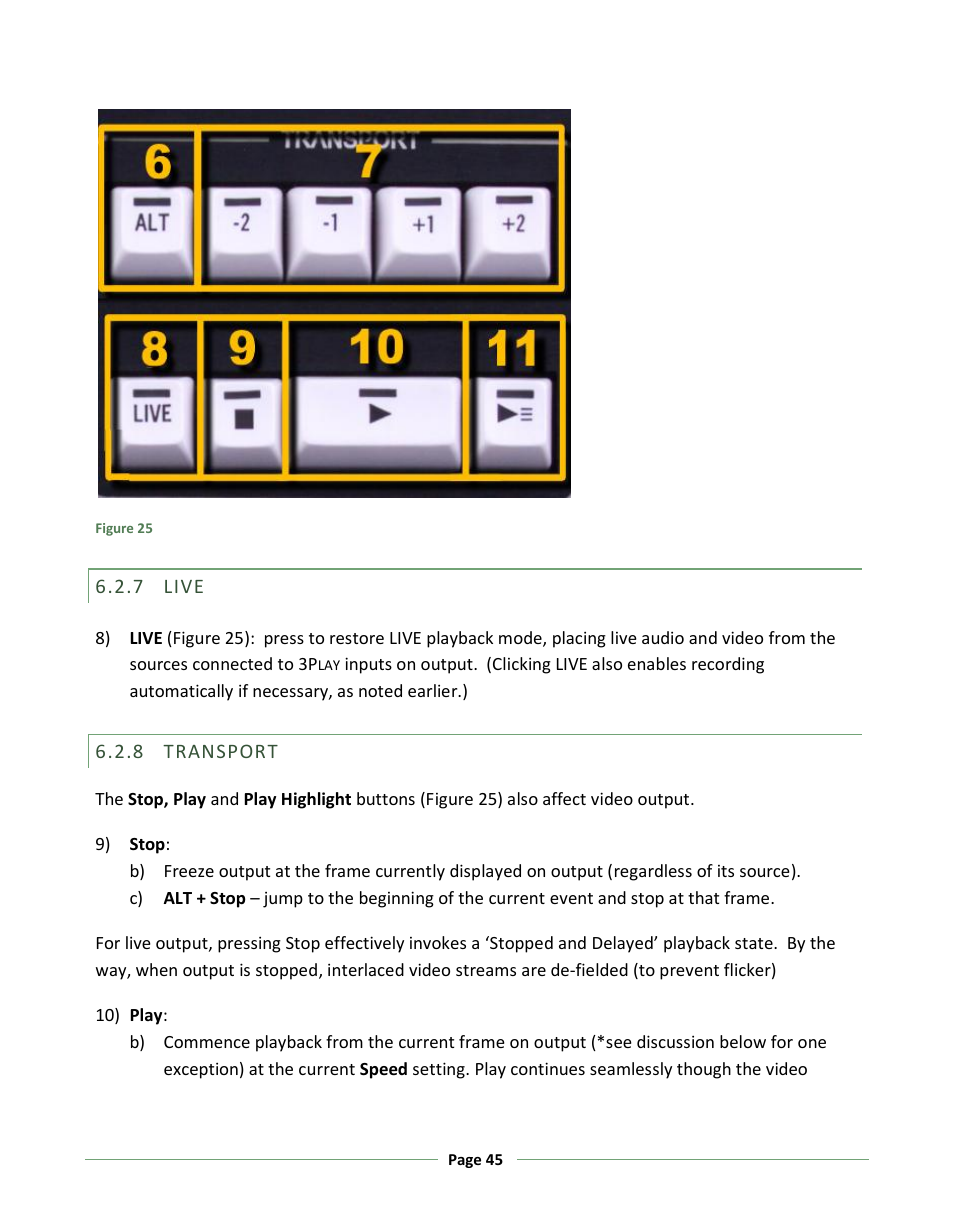 Live, Transport | NewTek 3Play 330 User Manual | Page 51 / 107