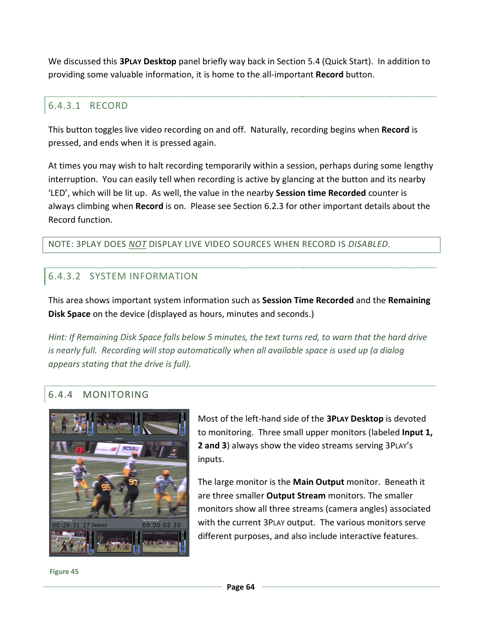 Monitoring | NewTek 3Play 330 User Manual | Page 70 / 107