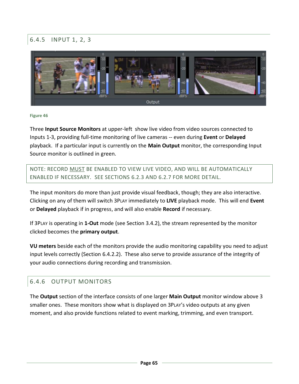 Input 1, 2, 3, Output monitors | NewTek 3Play 330 User Manual | Page 71 / 107