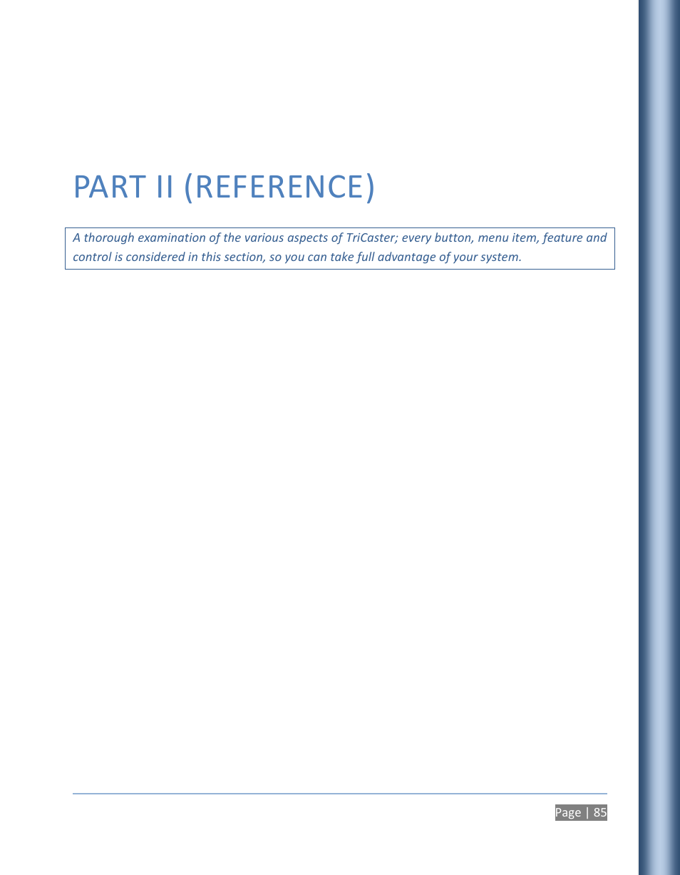 Part ii (reference) | NewTek TriCaster 300 User Manual | Page 101 / 328